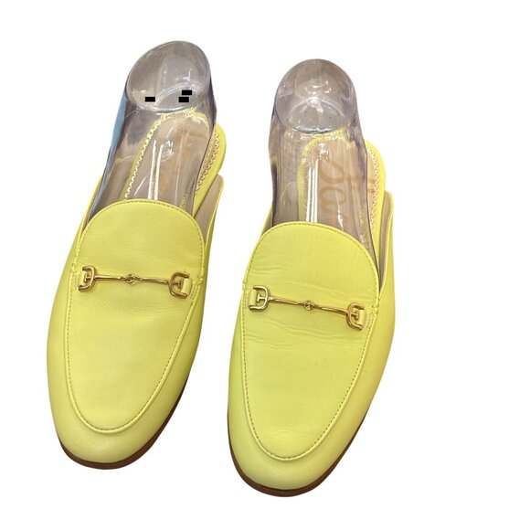 Sam Edelman Shoes - Sam Edelman Womens Lime cocktail color, Leather Slip-On Mules With Gold Buckle